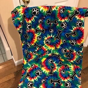 Tie dye dog blanket fleece